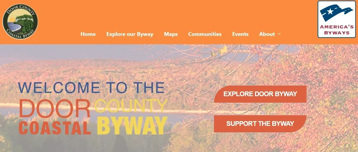 A screen shot of the byway website.