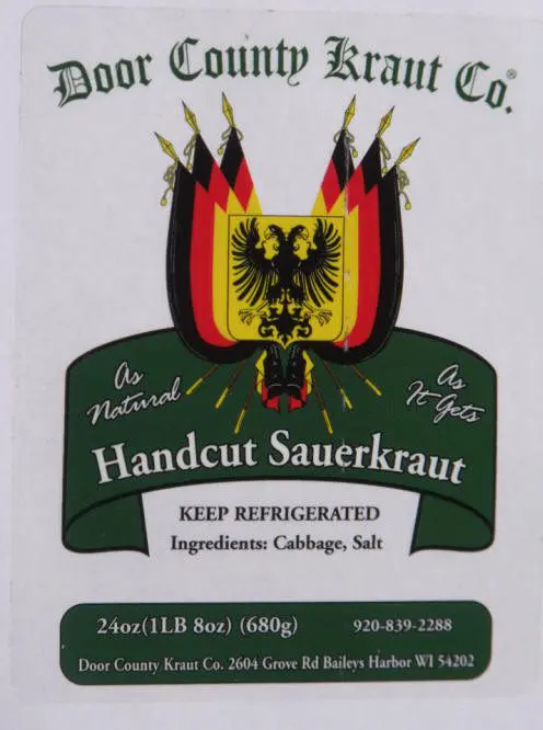 A label for sauerkraut is shown.